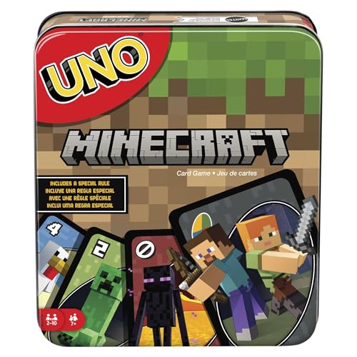 Mattel Games UNO Minecraft Gioco di Carte con Scatola in Metallo