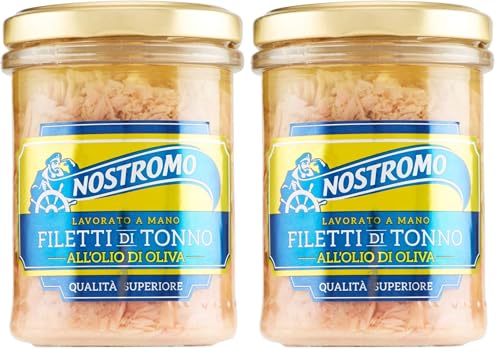 Nostromo Filetti di Tonno all'Olio di Oliva in Vasetto Vetro, 180g