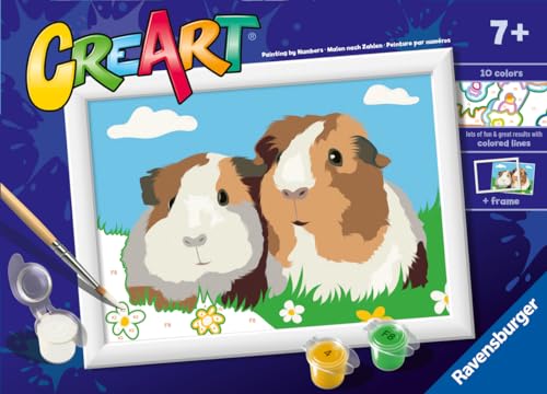 Ravensburger CreArt Porcellini d'Ina, Kit Dipingere con i Numeri 7+ Anni