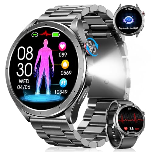 Smartwatch Uomo con ECG, GPT, Pressione Sanguigna, IP68