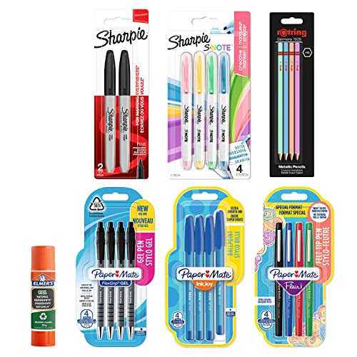 Paper Mate Sharpie Rotring Elmer's Set Cancelleria 23 Pezzi
