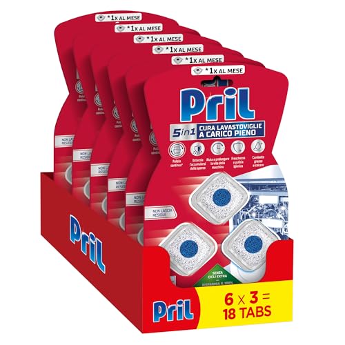 Pril 5in1 Tabs Cura Lavastoviglie Anticalcare, 18 Tabs