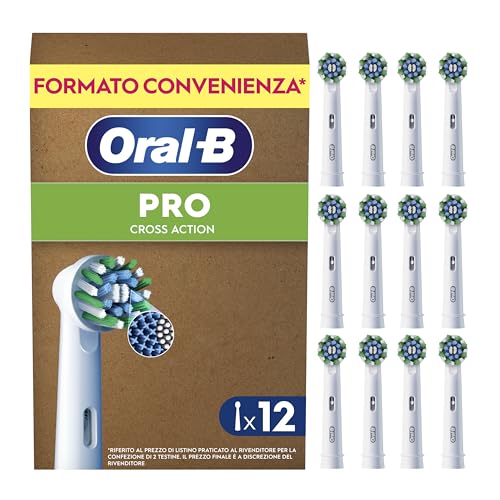 Oral-B Pro Cross Action Testine Ricambio, 12 pezzi
