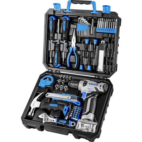 DEKO Cassetta Attrezzi 126 Pezzi con Trapano Avvitatore 8V