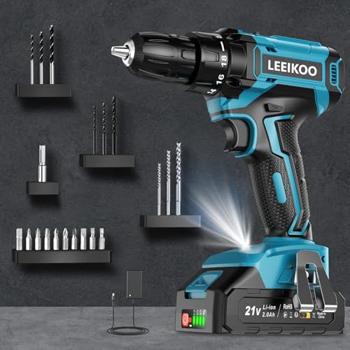 LEEIKOO Trapano Avvitatore a Batteria 21V 42Nm
