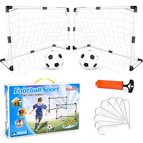 Dreamon Set di 2 Porte da Calcio per Bambini con Palla e Pompa
