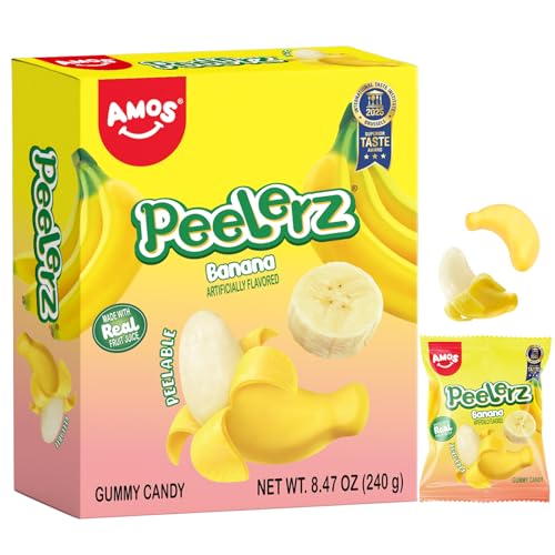 AMOS Peelerz Caramelle Gommose Banana Sbucciabile 3D, Succo Frutta, 240g
