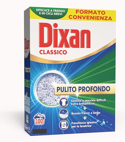 Dixan Detersivo Lavatrice Polvere Classico con tecnologia Pulito Profondo 100 lavaggi