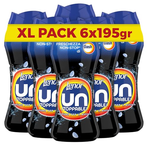 Lenor Unstoppables Dash Perle Profumate Lavatrice, 6 x 195g