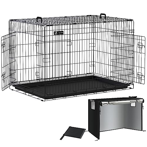 VOUNOT® Gabbia per Cani Pieghevole in Metallo