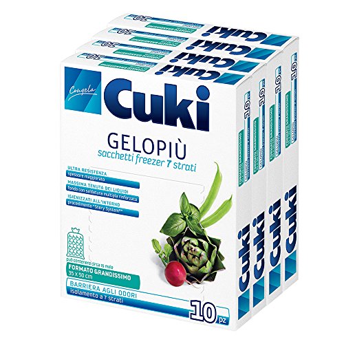 Cuki Gelopiù Sacchetti Freezer 7 Strati, 35x50 cm, 40 Pezzi