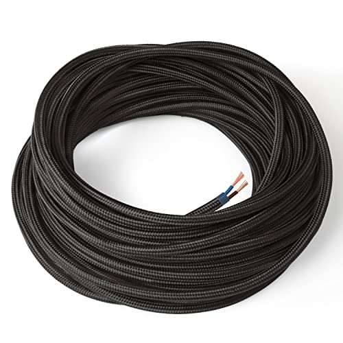 Amarcords - Cavo elettrico tessile colore NERO, tondo, seta