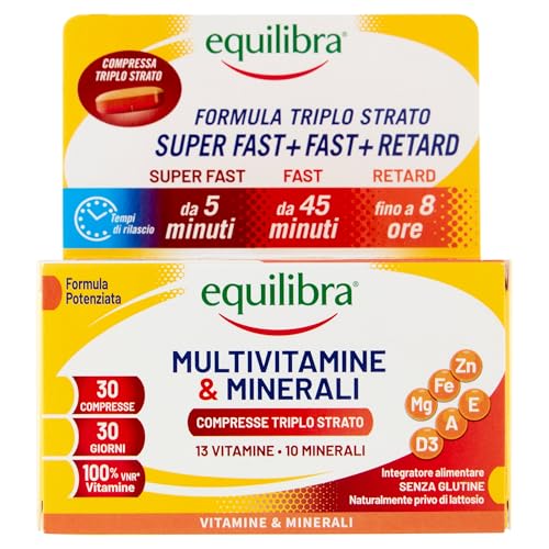 Equilibra Multivitamine e Minerali Rilascio Prolungato 8h, 30 Compresse Triplo Strato