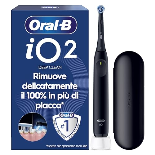 Oral-B iO 2 Spazzolino Elettrico Nero con Sensore di Pressione