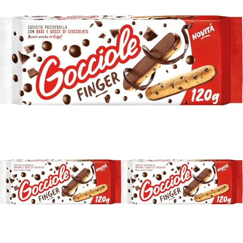 Pavesi Gocciole Finger Biscotti Snack 120g Confezione da 3