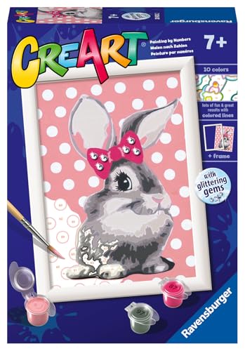 Ravensburger CreArt Coniglietta, Kit Dipingere con i Numeri 7+