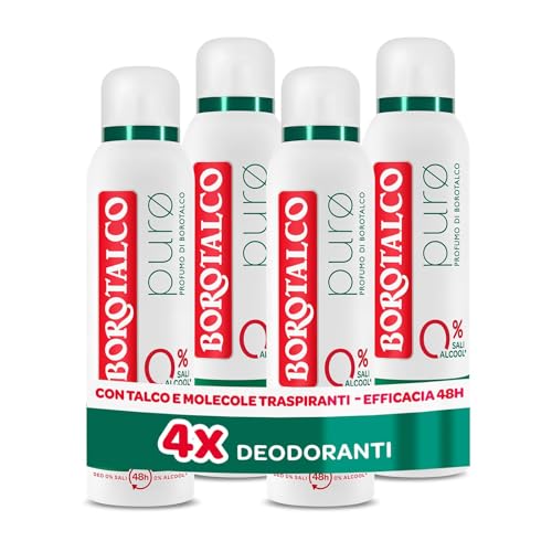 Borotalco Deodorante Spray Puro Profumo Borotalco, 4 x 150 ml
