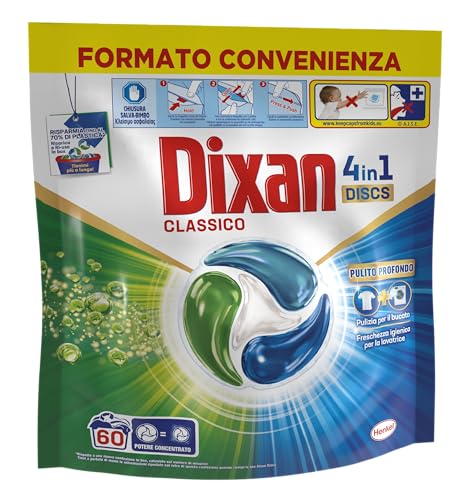 Dixan DISCS 4in1 Classico Capsule Lavatrice, 60 Lavaggi