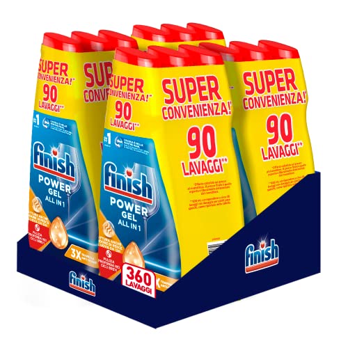 Finish Powergel Detersivo Lavastoviglie Anti Odore, 360 Lavaggi (12x30)