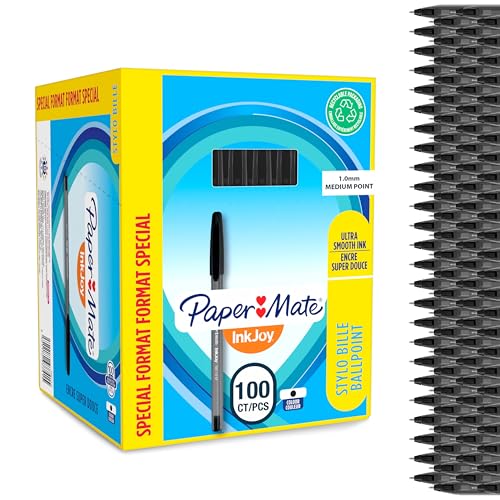 Paper Mate Inkjoy 100ST | Penna a Sfera con Cappuccio | punta media (1,0 mm) | | Confezione da