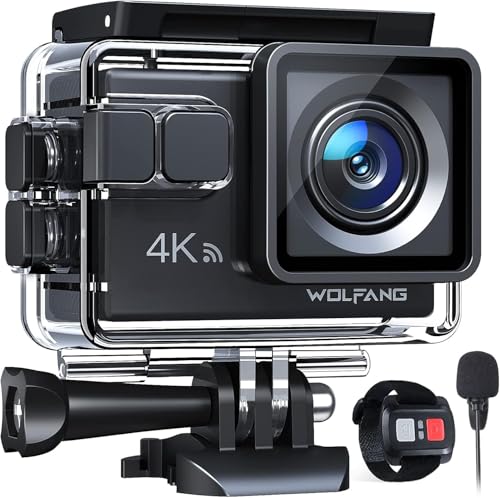 WOLFANG GA100 Action Cam 4K 30FPS WiFi Impermeabile 40M con Telecomando