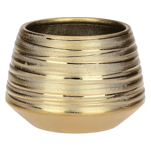 THUN Cachepot in ceramica oro piccolo