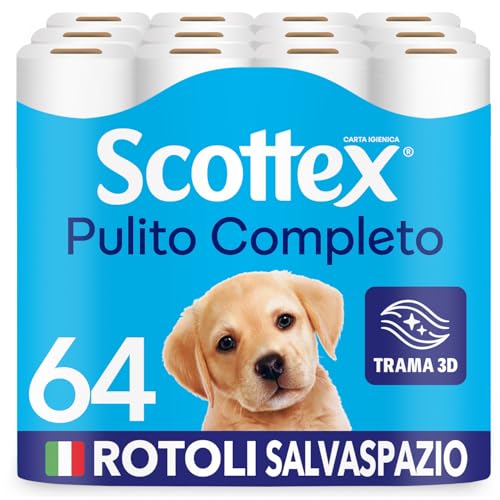 Scottex Carta Igienica Cotone Salvaspazio, 64 Rotoli