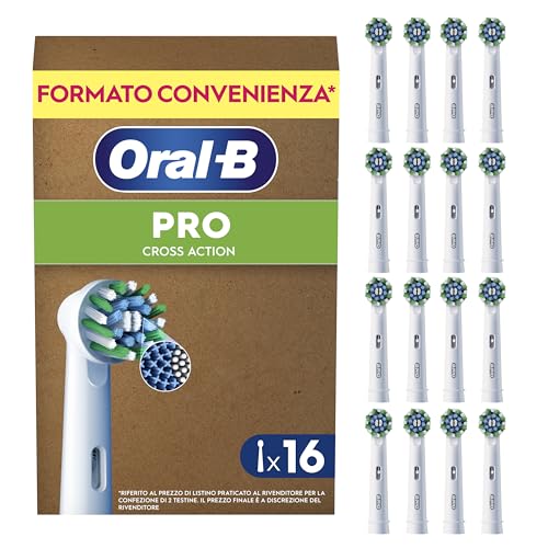 Oral-B Cross Action Testine di Ricambio per Spazzolino Elettrico, 16 Pezzi