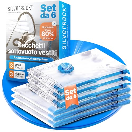 SilverRack Sacchetti Sottovuoto 6 Pezzi 2 Misure