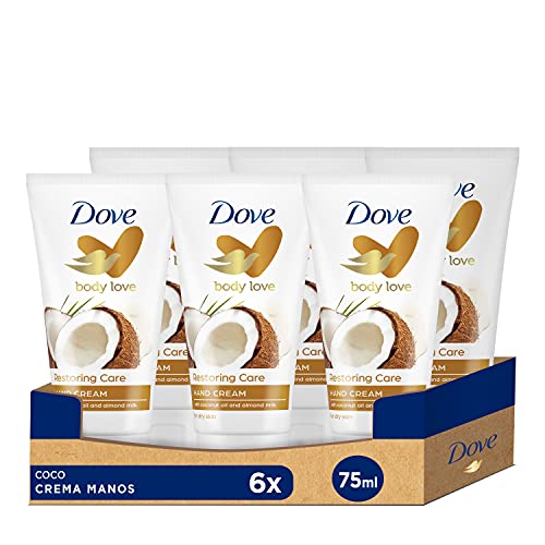 Dove Olio di Cocco e Latte di Mandorle Crema Mani, 6x75ml
