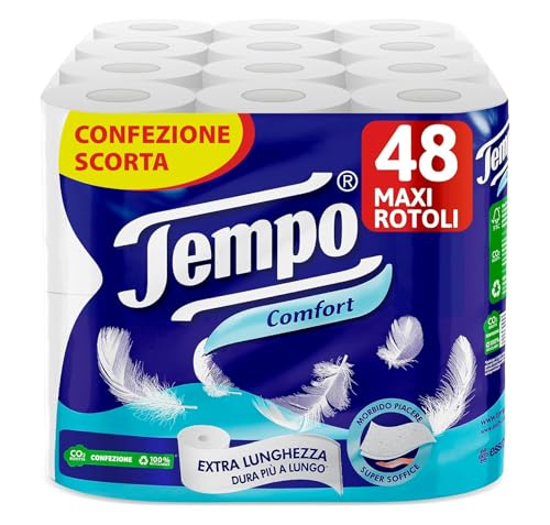Tempo Carta Igienica Comfort Morbida e Resistente, 48 Maxi Rotoli