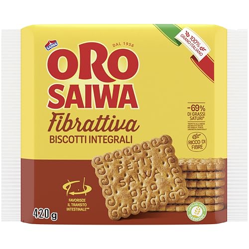 Oro Saiwa Fibrattiva Biscotti Integrali 15% Fibre 420g