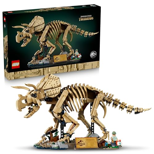 LEGO Jurassic World Fossili di Dinosauro: Triceratopo con Minifigure Dr. Gerry Harding