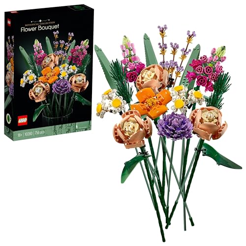 LEGO Botanicals Bouquet di Fiori 10280 - Kit Piante Artificiali da Interno con 15 Steli