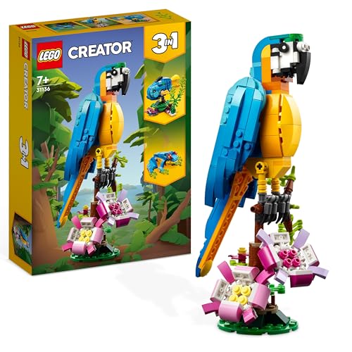 LEGO Creator 31136 Pappagallo Esotico 3 in 1 con Pesce e Rana