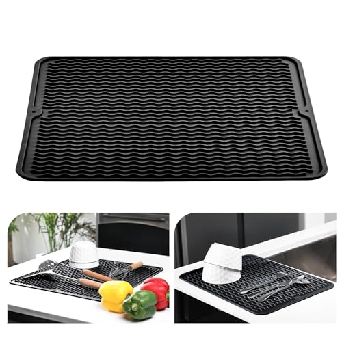 KitchenRaku Tappetino scolapiatti 30x40cm Nero