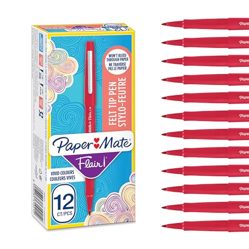 Paper Mate Flair Pennarelli Punta Media Feltro 0.7mm Rosso