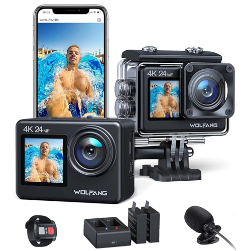 WOLFANG GA200 Action Camera 4K 24MP Wi-Fi Subacquea 40M