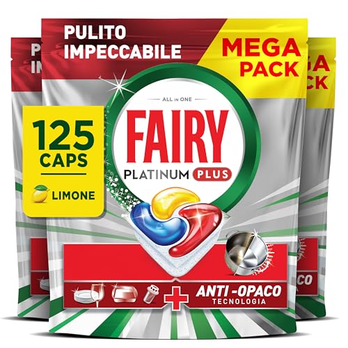 Fairy Platinum Detersivo Pastiglie Lavastoviglie Plus Complete, 125 Capsule