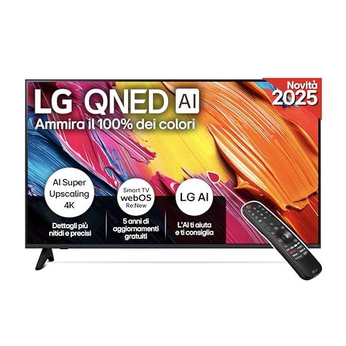 LG QNED70 Smart TV 43 pollici 4K con Processore α7 Gen8 e webOS AI