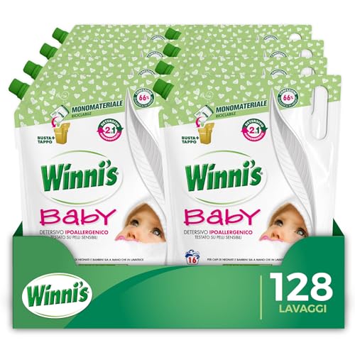 Winni's Detersivo Lavatrice Baby Ipoallergenico Ecoformato 134 Lavaggi