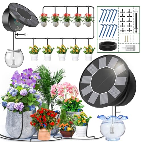 TRJZWA Kit Irrigazione Automatica Solare per Vaso