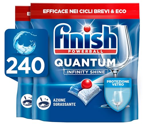 Finish Quantum Infinity Shine Capsule Lavastoviglie, 240 Capsule