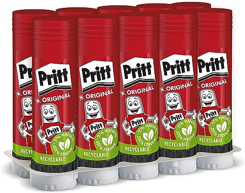 Pritt Colla Stick per Scuola e Ufficio, Colla Trasparente, 10 x 43g