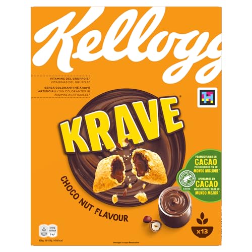 Kellogg's Krave Choco Nut Cereali per Colazione Cioccolato e Nocciola, 410g