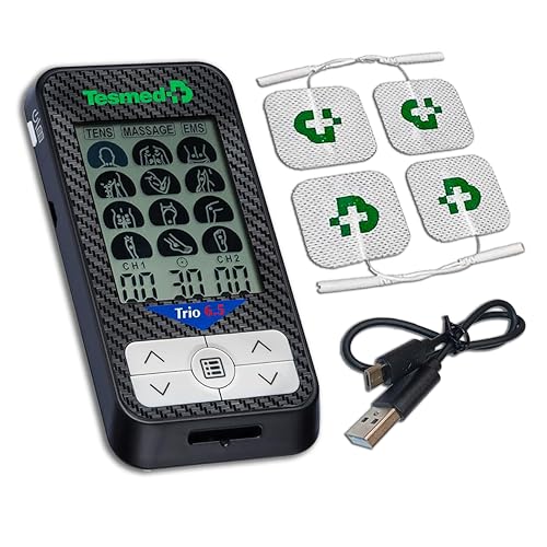 TESMED Trio 6.5 Elettrostimolatore Muscolare Ricaricabile 36 Programmi 4 Elettrodi