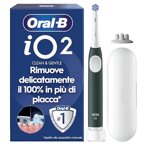 Oral-B Spazzolino Elettrico iO 2 con Testina di Ricambio, Custodia da Viaggio