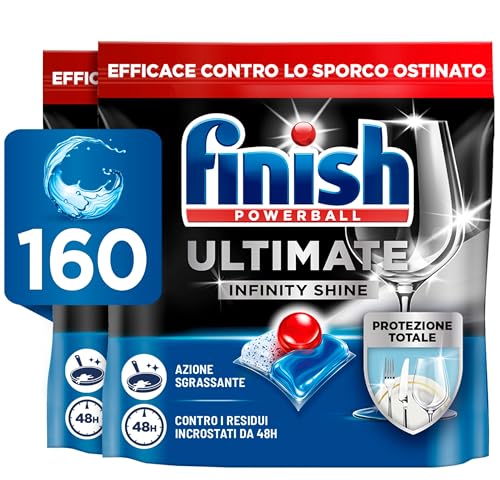 Finish Ultimate Infinity Shine Pastiglie Lavastoviglie, 160 Capsule