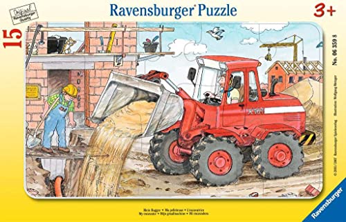 Ravensburger Il mio escavatore - Puzzle a telaio 15 pezzi