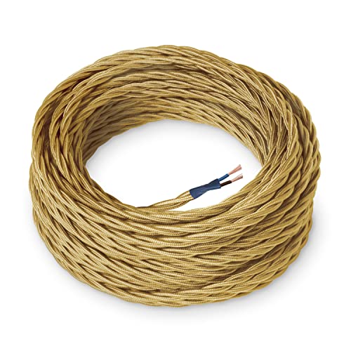 Amarcords - Cavo elettrico tessile colore ORO, trecciato, seta